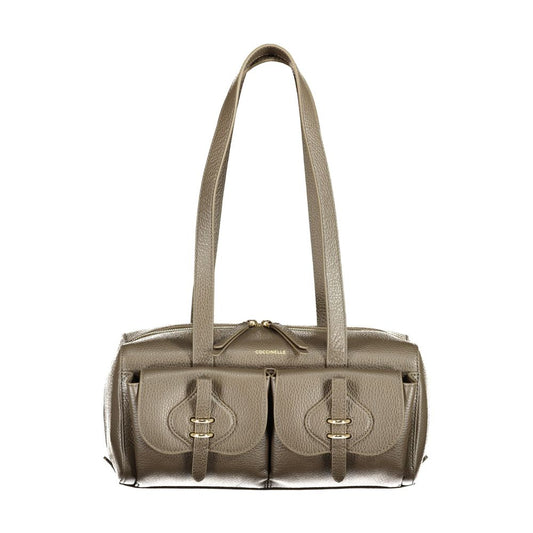 Handbag by Coccinelle for women in leather brown, signature & print features a refined silhouette, showcasing a secure zipper & magnetic, organized external-pockets & internal-pockets, and versatile handle for a refined finish.