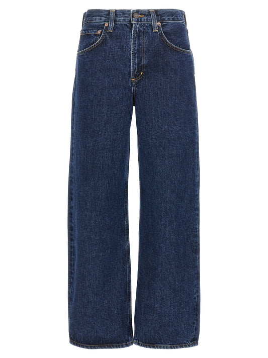 Jeans by Agolde for women in denim cotton blue & indigo features a refined silhouette with a refined wide, defined by a and a refined long for a refined finish.