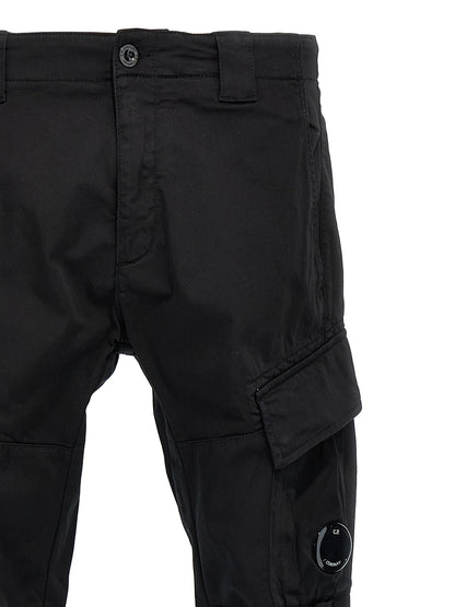 Cargo Pants by C.P. Company for men in stretch cotton black & signature features an tailored straight-leg with a and long, creating a tailored utilitarian silhouette.