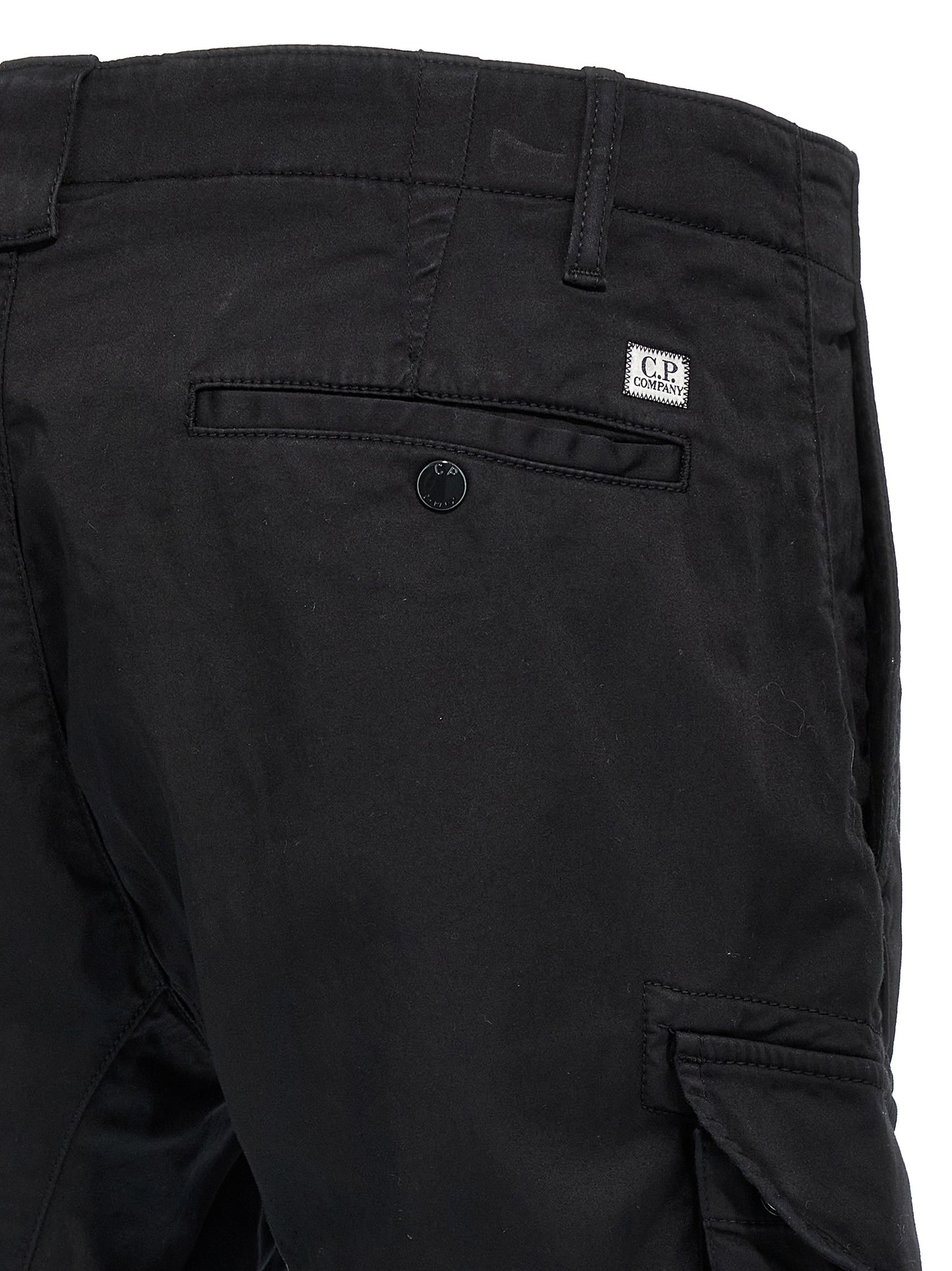 Cargo Pants by C.P. Company for men in stretch cotton black & signature features a architectural straight-leg with a architectural long and architectural .