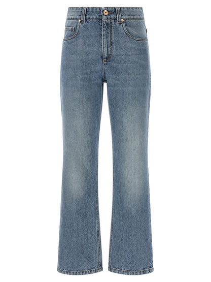 Brunello Cucinelli Blue Cotton Cropped Jeans