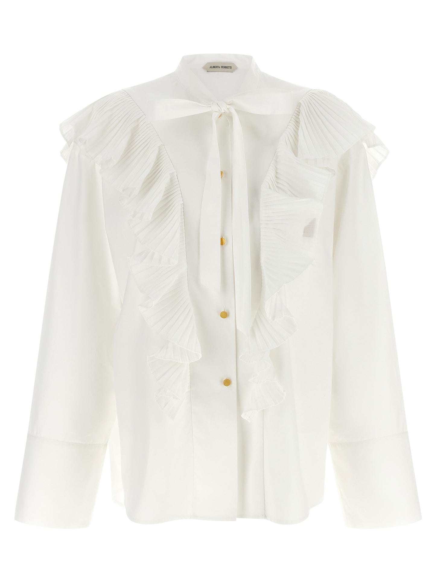Alberta Ferretti White Cotton Blouse
