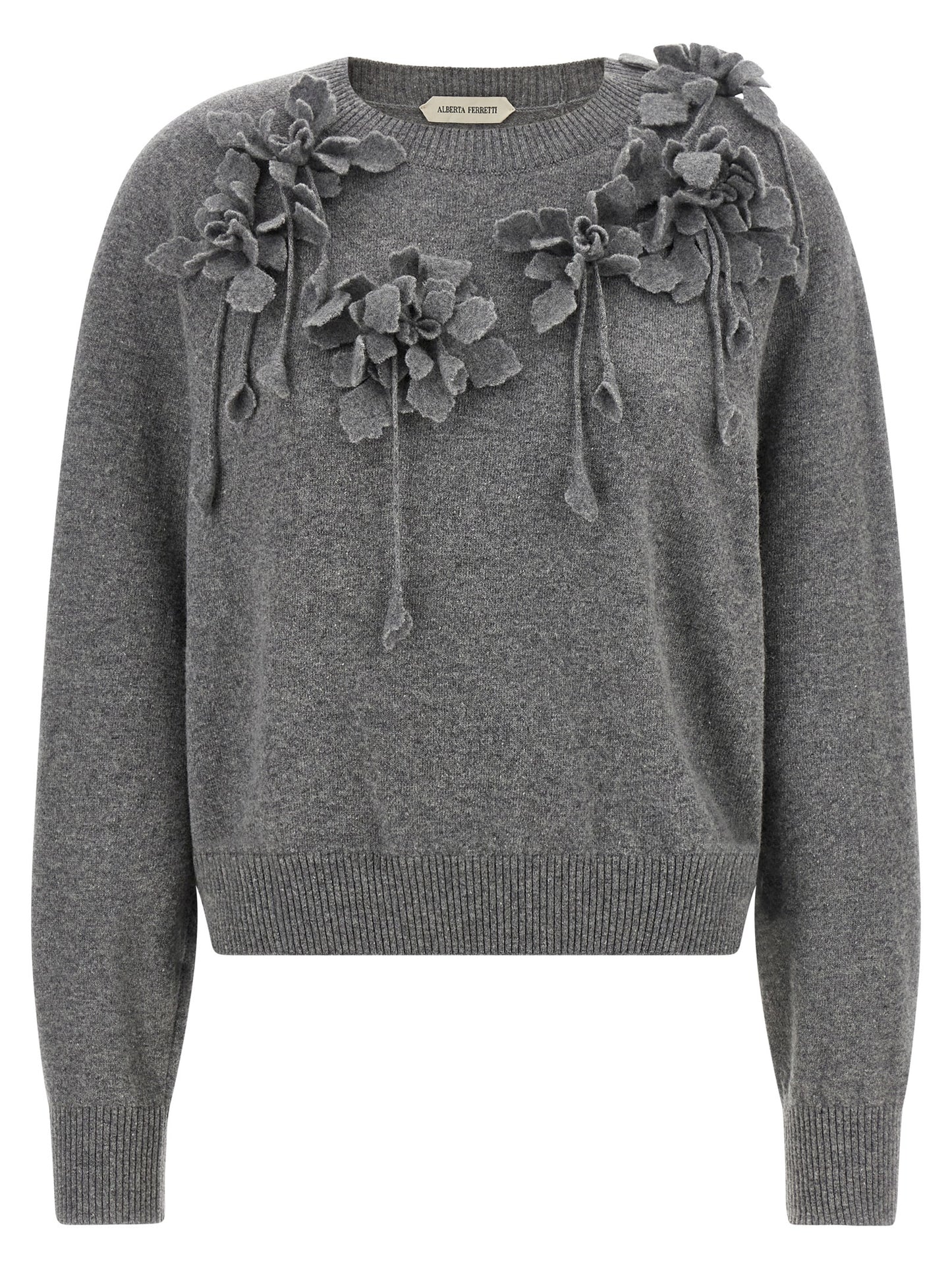 Alberta Ferretti Gray Virgin Wool Cardigan