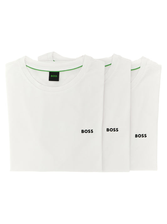 T-Shirt by Hugo Boss for men in stretch cotton green & white showcases a unassuming silhouette, artfully detailed with a refined crew neckline and unassuming short-sleeve for a sophisticated, contemporary look.