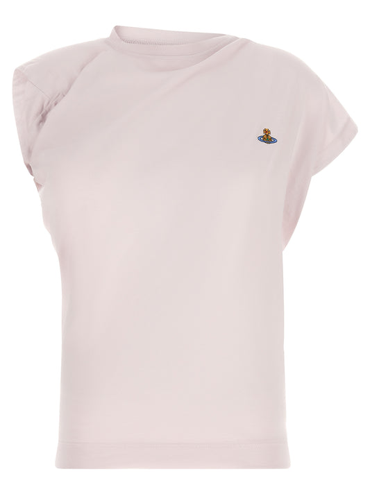 T-Shirt by Vivienne Westwood for women in cotton multicolor, pink & signature features a plush silhouette, showcasing a sophisticated and for a truly plush finish.