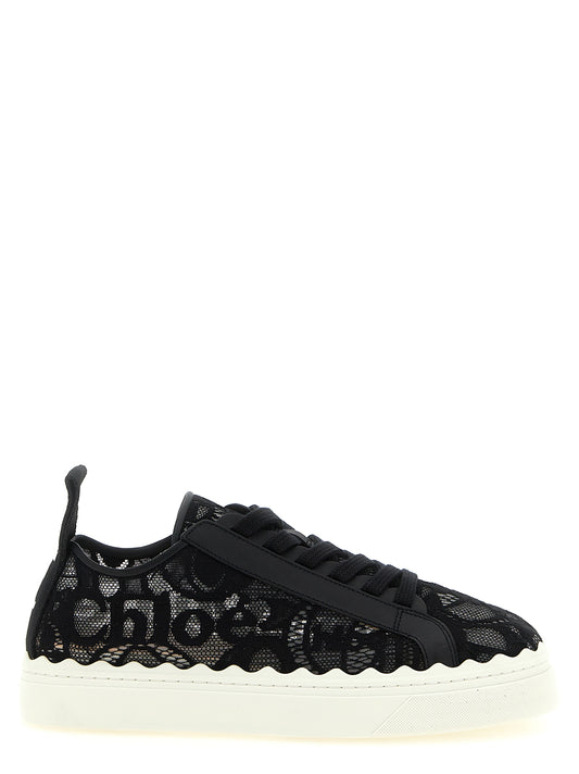 Sneakers by Chloé for women in polyamide & calf leather black features a chic design, perfectly showcasing the chic low-top style of this Grace Women's Low Top Polyamide & Calf Leather Sneakers.