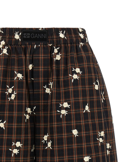 Ganni Brown Organic Cotton Bermuda Shorts