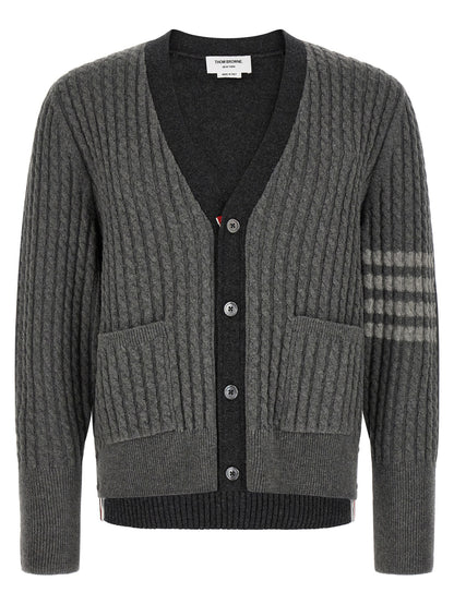 Thom Browne Gray Virgin Wool Cardigan