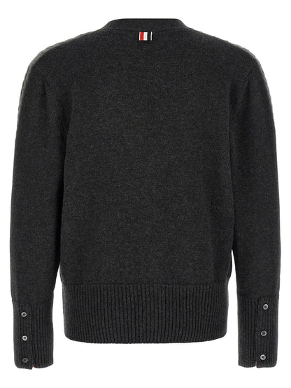 Thom Browne Gray Virgin Wool Cardigan