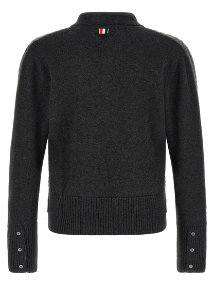 Thom Browne Gray Virgin Wool Polo Shirt
