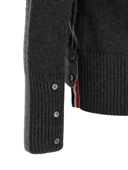Thom Browne Gray Virgin Wool Polo Shirt