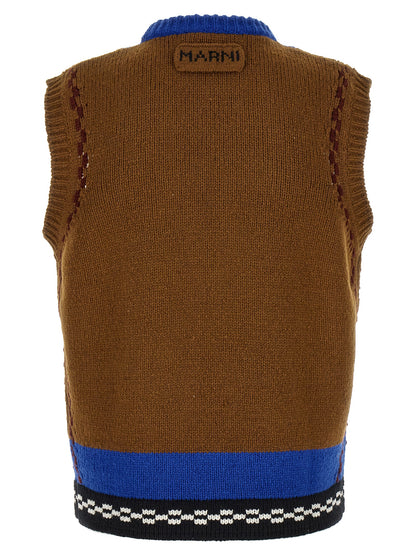 Marni Multicolor Wool Sleeveles Sweater