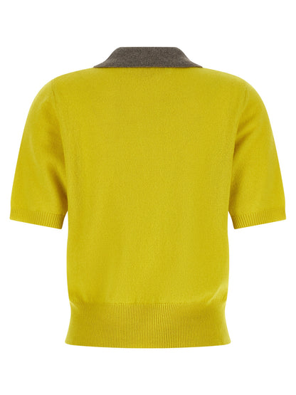 Marni Bicolor Cashmere Polo Shirt