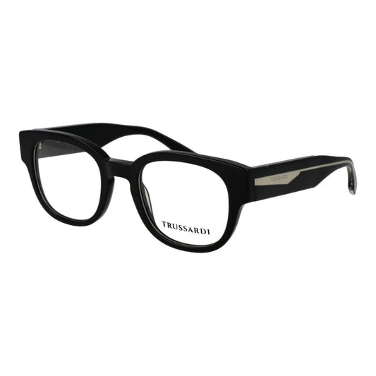 Eyeglasses Frames by Trussardi for unisex in acetate and black showcases a refined silhouette, detailed with a black coloured frame finish and a sophisticated full-frame frame design.