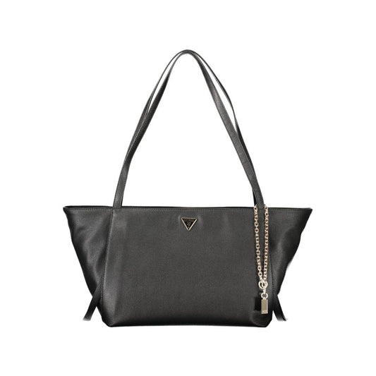 Evening Handbag by Guess Jeans for women in polyurethane black features a refined silhouette, showcasing a secure zipper, organized built-in-compartments & external-pockets, and versatile detachable-strap & handle for a refined finish.