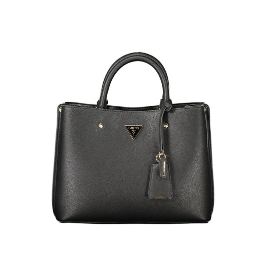 Handbag by Guess Jeans for women in polyurethane black features a exquisite silhouette, showcasing a secure and exquisite external-pockets & internal-pockets with versatile shoulder-strap, adjustable-strap & handle for a exquisite finish.