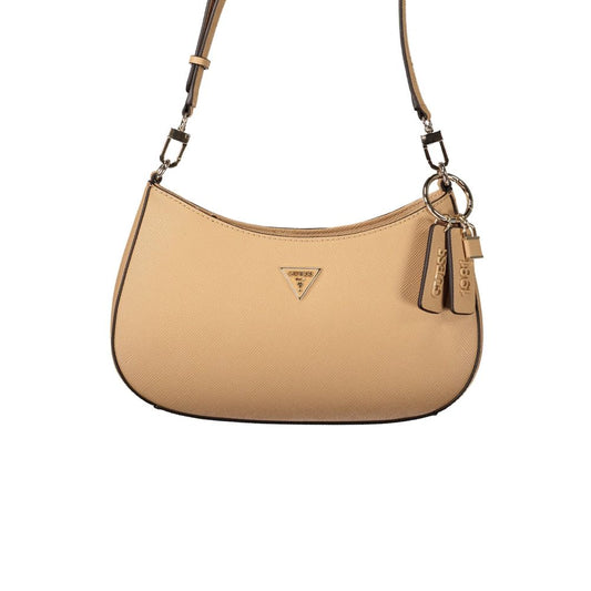 Handbag by Guess Jeans for women in polyurethane beige presents a ornamental silhouette, showcasing a secure zipper, ample internal-pockets & cardholder, and versatile shoulder-strap & adjustable-strap for a ornamental finish.