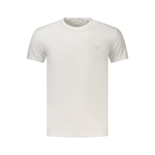 T-Shirt by Guess Jeans for men in stretch organic cotton white & print features a plush silhouette, showcasing a sophisticated crew neckline and short-sleeve for a truly plush finish.