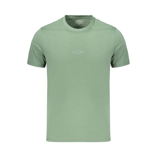 T-Shirt by Guess Jeans for men in organic cotton green & print showcases a dramatic silhouette, elegantly detailed with a dramatic crew neckline and for a truly dramatic finish.