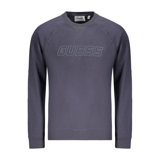 Sweatshirt by Guess Jeans for men in cotton polyester blue & print showcases a slouchy chic silhouette, artfully detailed with a slouchy chic crew neckline and for a slouchy chic finish.