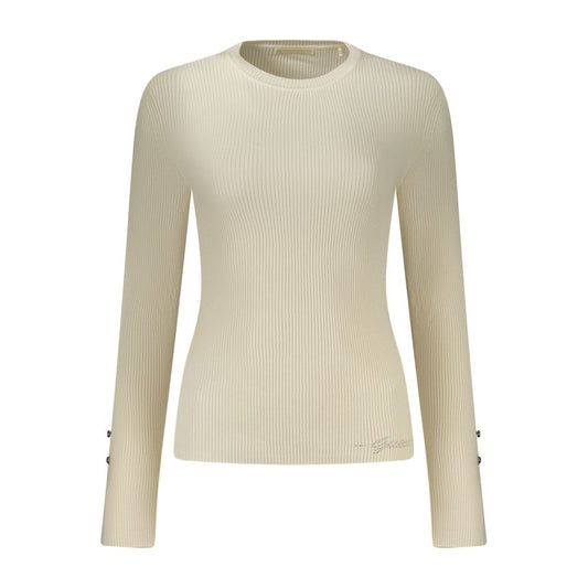 Sweatshirt by Guess Jeans for women in viscose & polyamide white features a unrivaled silhouette with a refined crew neckline and unrivaled detailing for a sophisticated look.