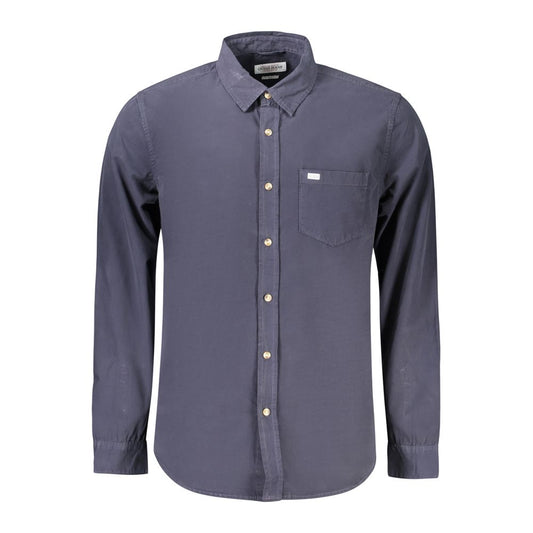 Dress Shirt by Guess Jeans for men in cotton blue & signature features an architectural silhouette with a refined and elegant for a architectural look.