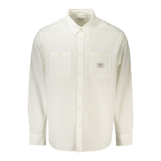 Dress Shirt by Guess Jeans for men in cotton white showcases a sublime silhouette, artfully detailed with a sublime and for a sophisticated, sublime finish.