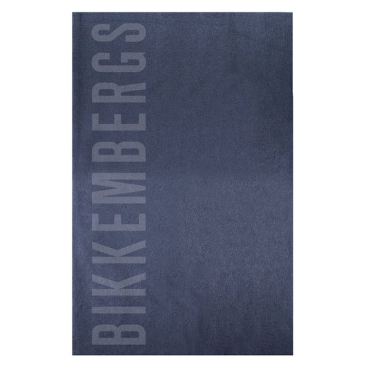 Beach Towel by Bikkembergs for men in cotton blue, patterned, dots & signature showcases a architectural silhouette, artfully capturing the essence of the architectural Cotton Beach Towel design for a sophisticated look.