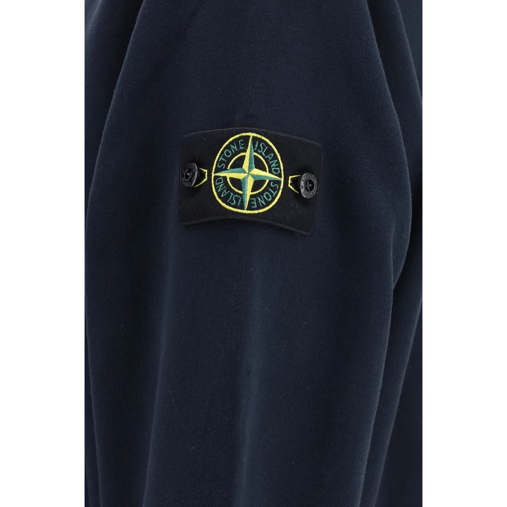 Stone Island Blue Cotton Sweatshirt