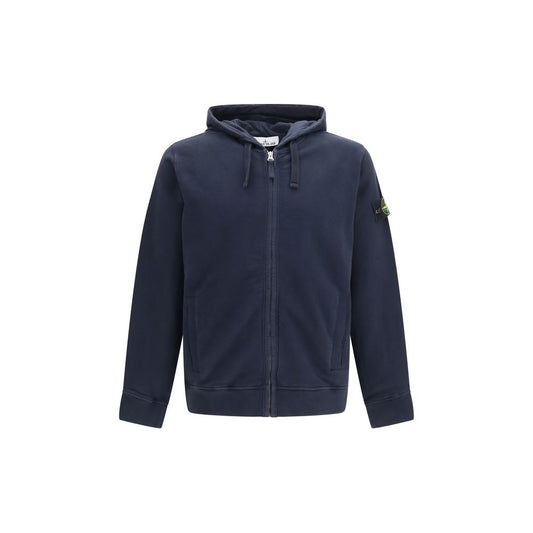 Stone Island Blue Cotton Sweatshirt