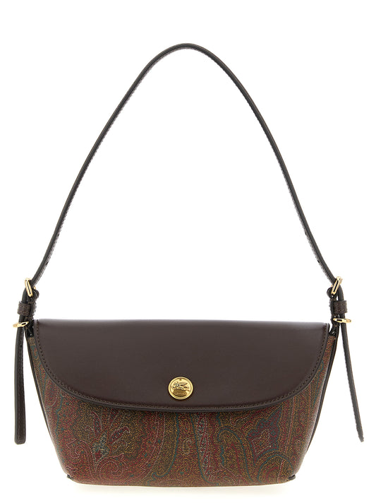 Small Shoulder Flap Bag by Etro for women in modal polyester cotton canvas multicolor, paisley & jacquard features a effortless chic silhouette with a secure flap, magnetic & button, ample , and versatile shoulder-strap, adjustable-strap & handle for a effortless chic finish.