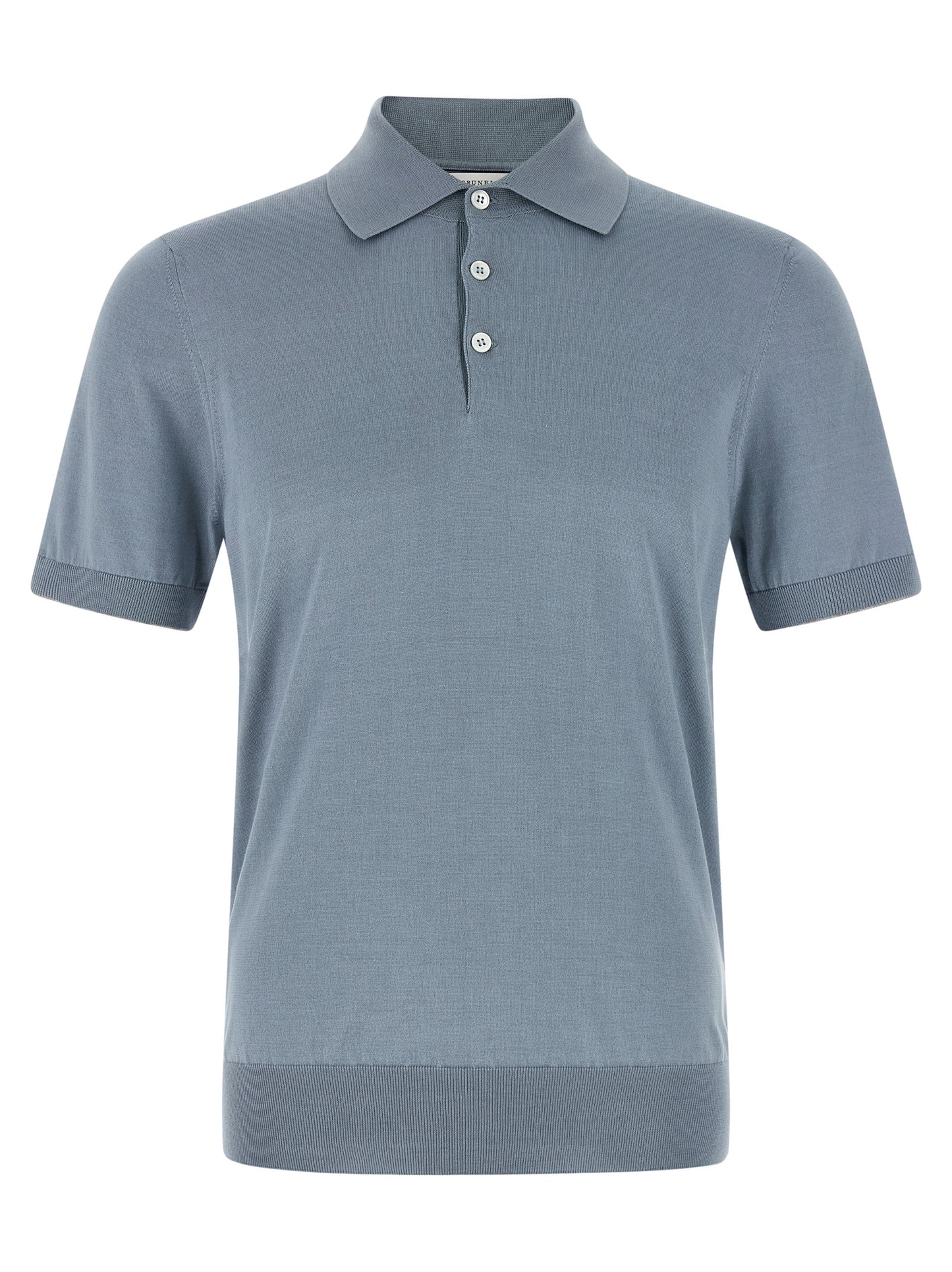 Brunello Cucinelli Blue Cotton Polo Shirt