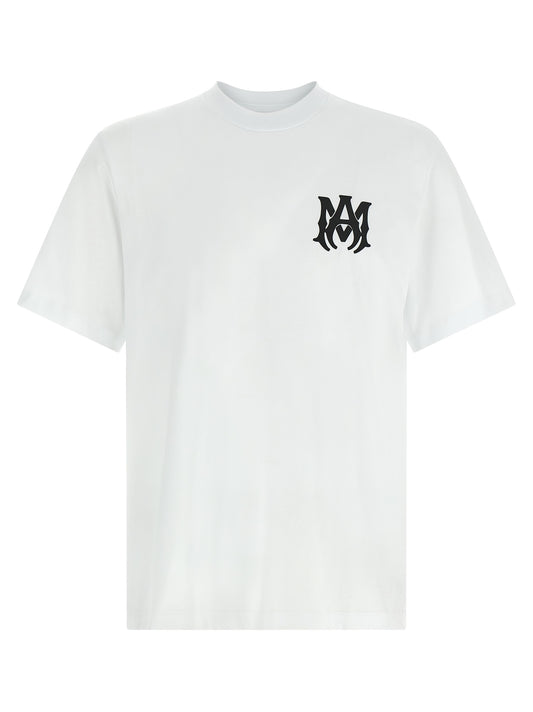 T-Shirt by Amiri for men in modacrylic & cotton bicolour, black, white & print showcases a chic silhouette, artfully detailed with a chic crew neckline and short-sleeve for a chic finish.