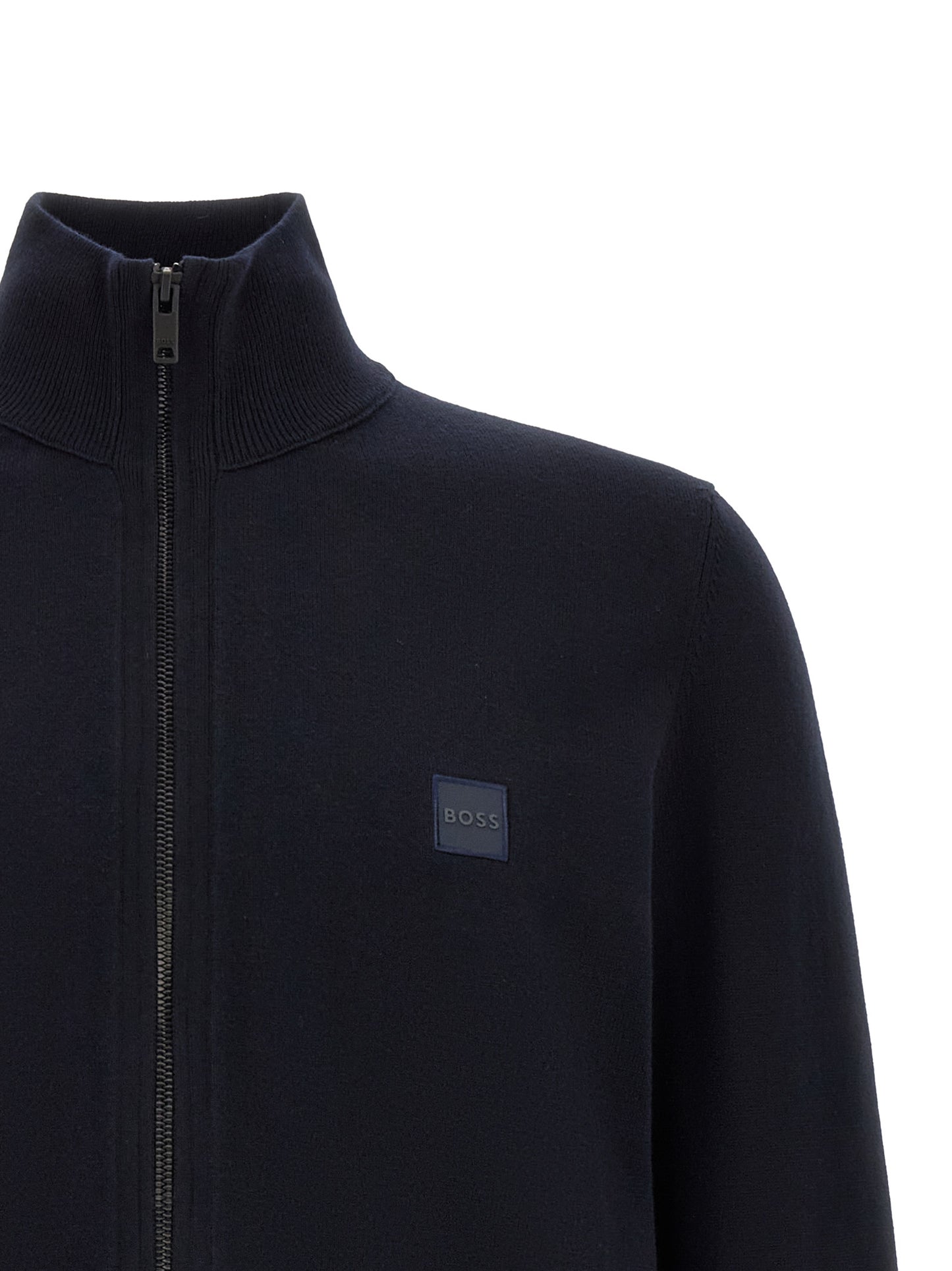 Hugo Boss Blue Cotton Cardigan