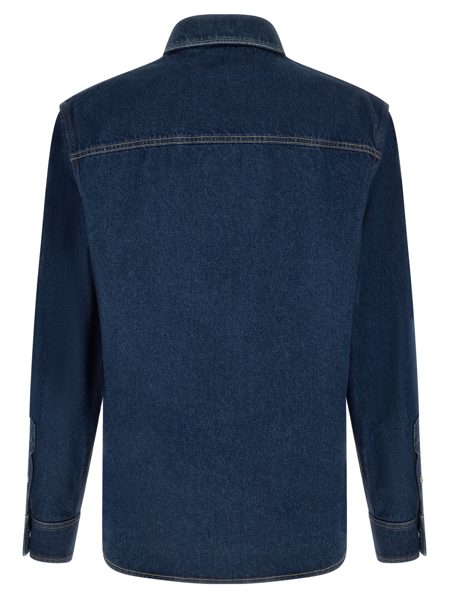 Shirt by Valentino Garavani for men in denim cotton blue, pearl & signature, featuring a nuanced and nuanced for a sophisticated finish.