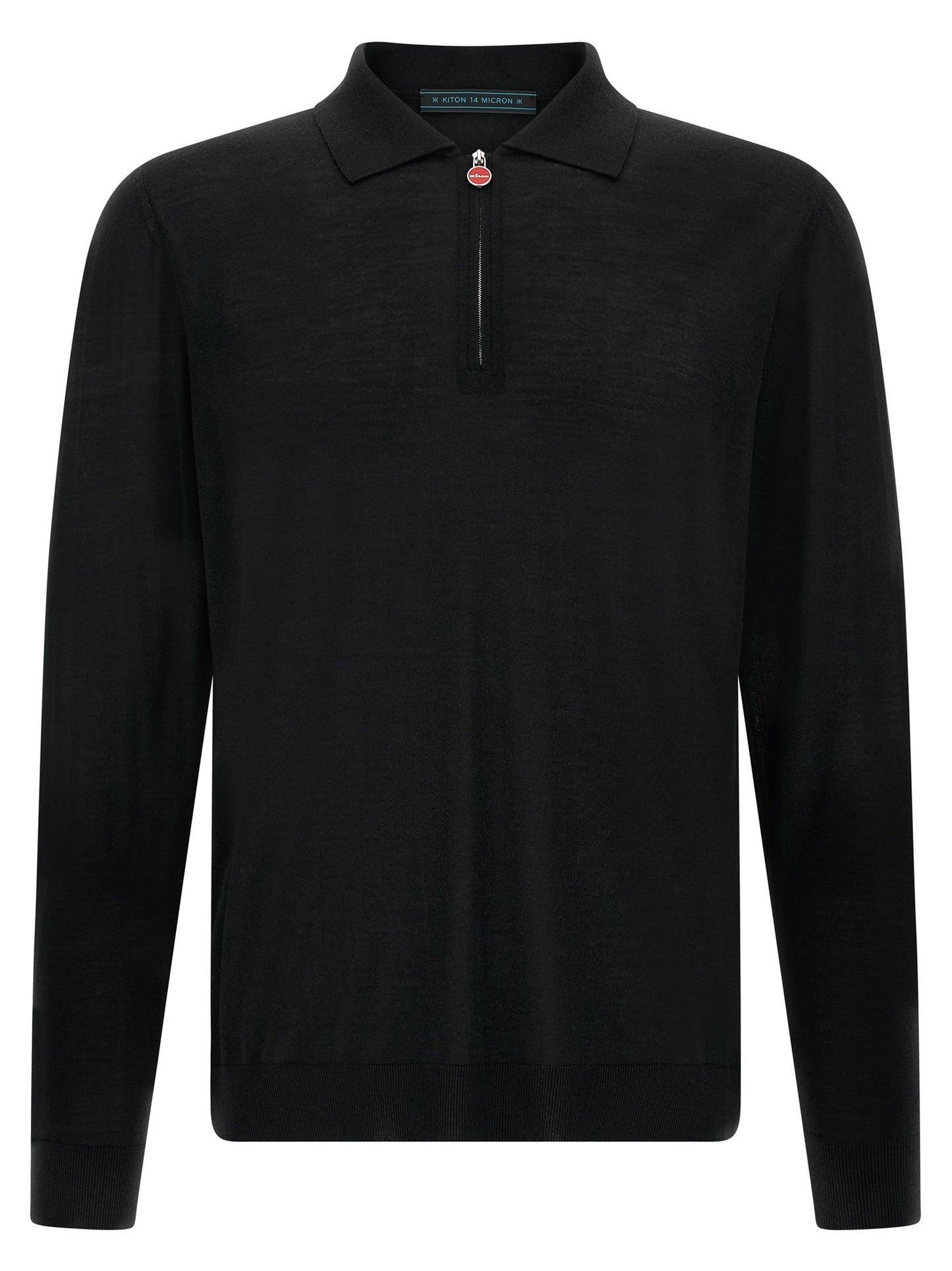 Kiton Black Wool Polo Shirt