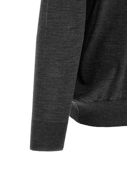 Kiton Gray Wool Polo Shirt