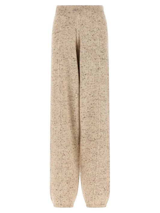 Trousers by Fabiana Filippi for women in linen alpaca wool mohair & viscose beige features an on trend silhouette, showcasing a sophisticated athletic with a long and for an on trend finish.