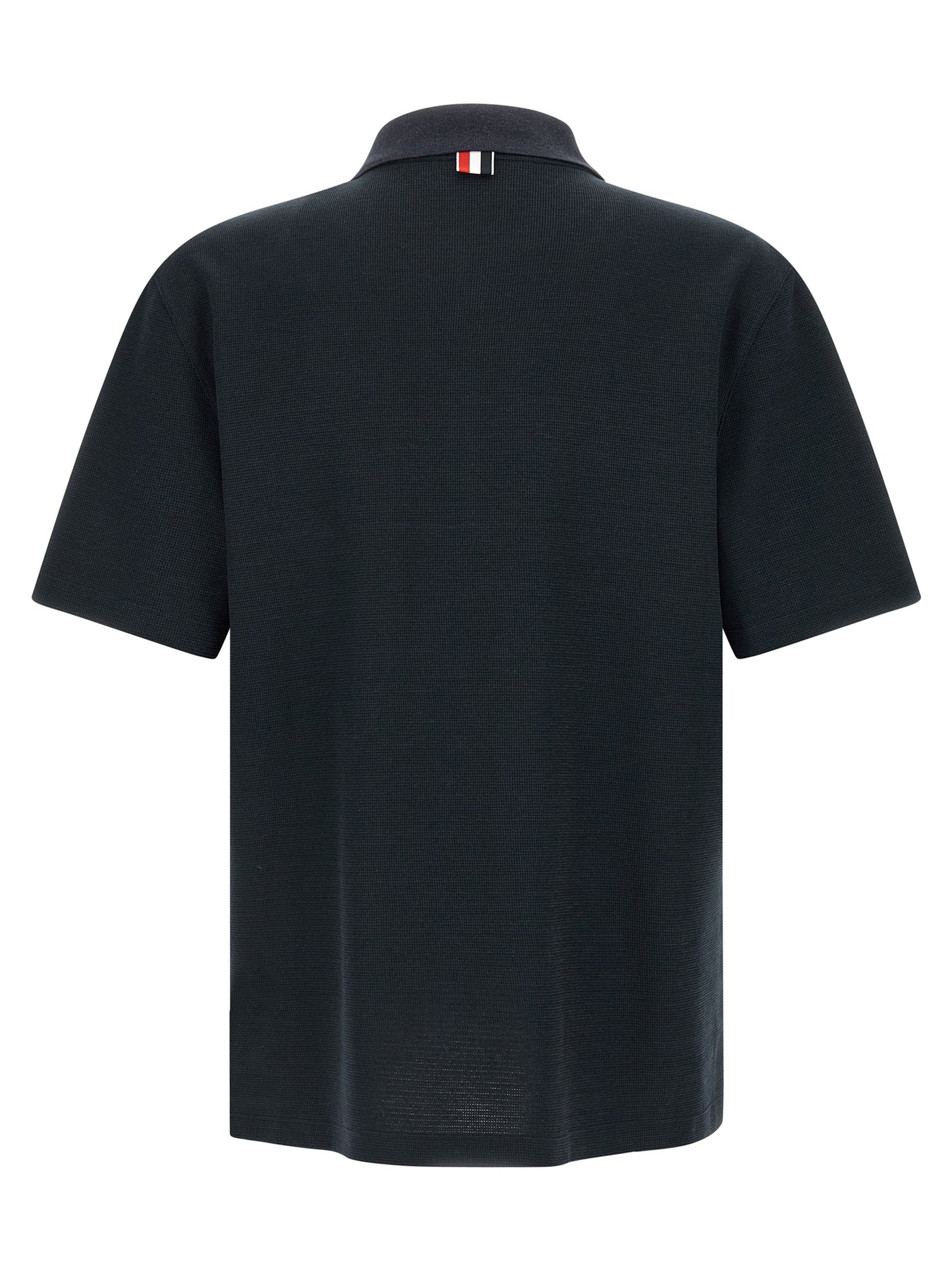 Polo Shirt by Thom Browne for men in stretch polyamide cotton & linen blue showcases a enviable silhouette, featuring a refined and for a enviable finish.