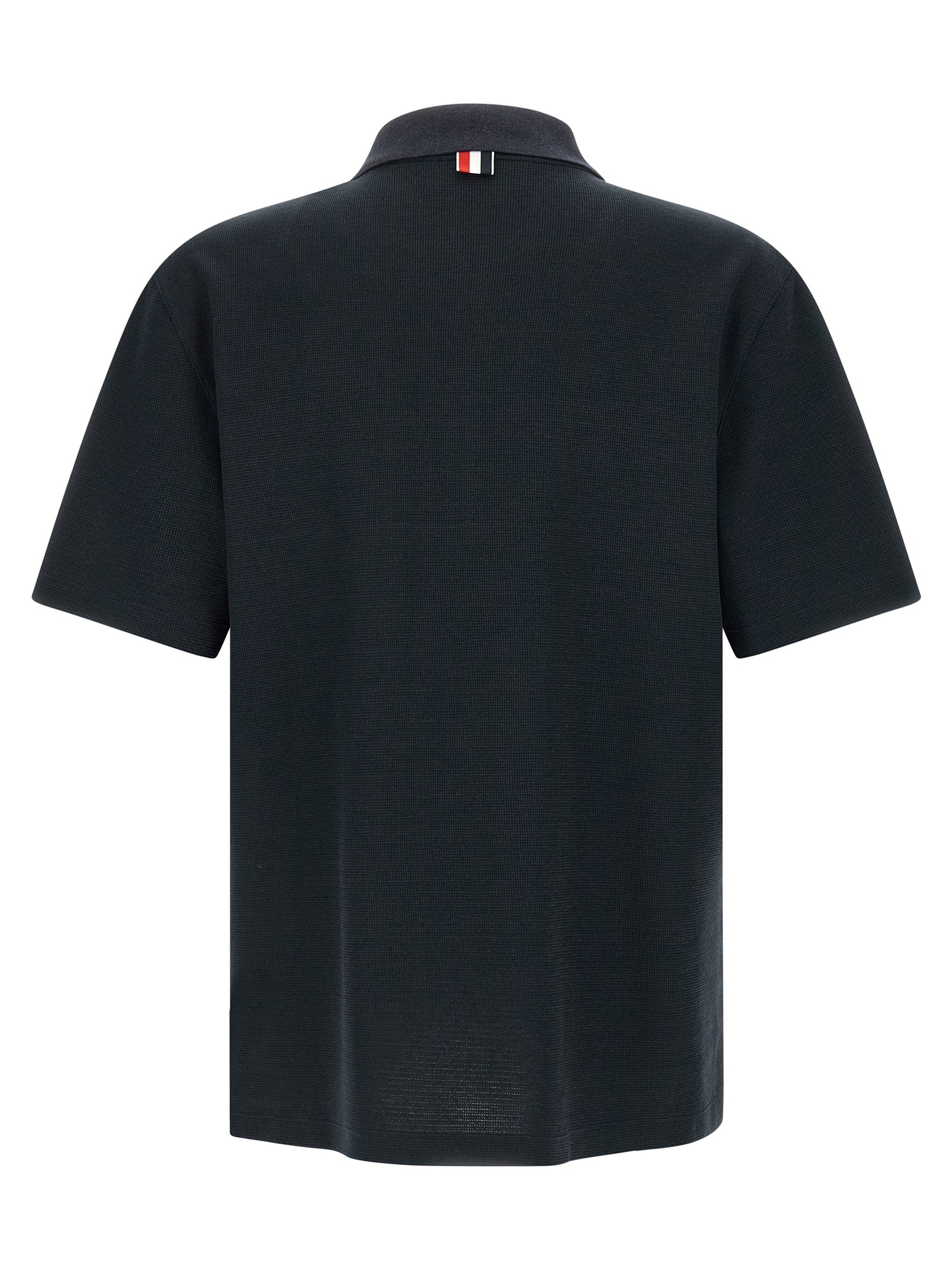 Polo Shirt by Thom Browne for men in stretch polyamide cotton & linen blue showcases a enviable silhouette, featuring a refined and for a enviable finish.