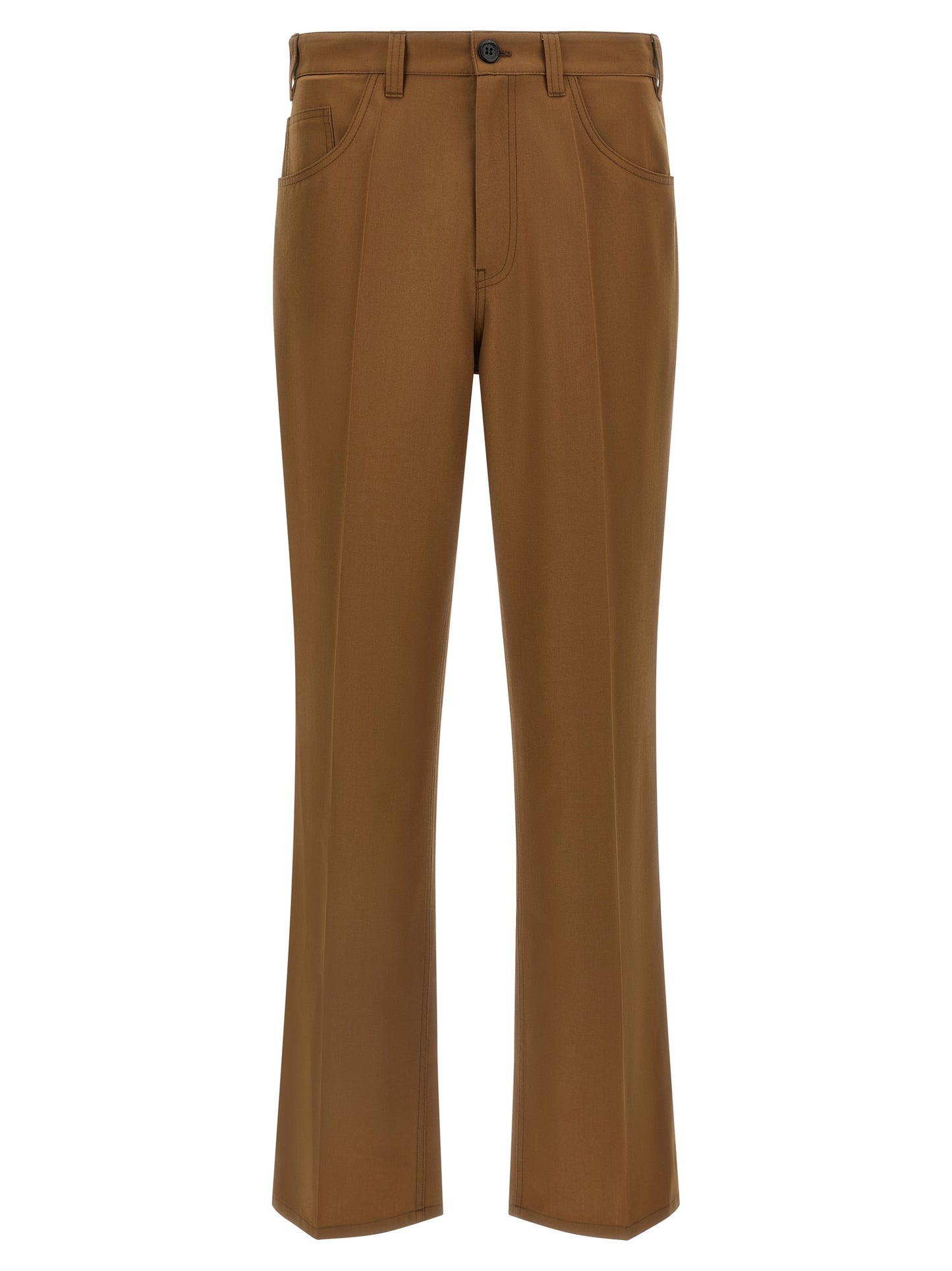 Marni Brown Virgin Wool Casual Pants