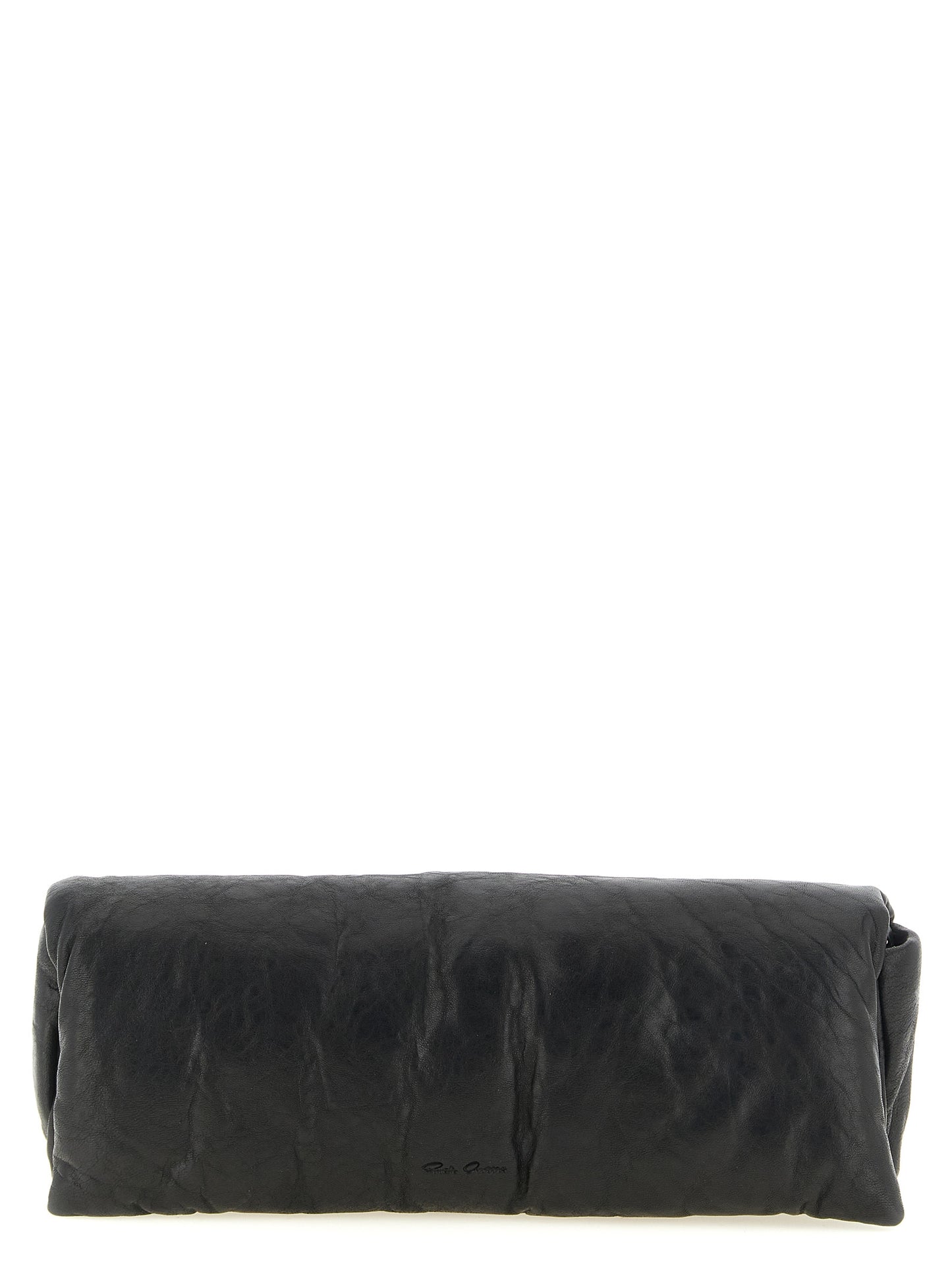 Rick Owens Black Lamb Leather Clutch Bag