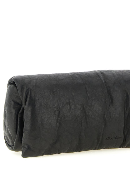 Rick Owens Black Lamb Leather Clutch Bag
