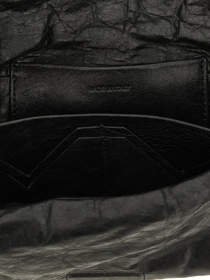 Rick Owens Black Lamb Leather Clutch Bag