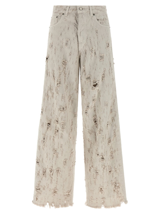 Jeans by Haikure for women in denim cotton canvas gray, light-grey & multicolor presents a refined pantology silhouette, artfully defined by a refined pantology relaxed-fit & wide, long, and a sophisticated .