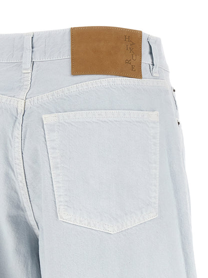 Haikure White Cotton Relaxed Fit Jeans