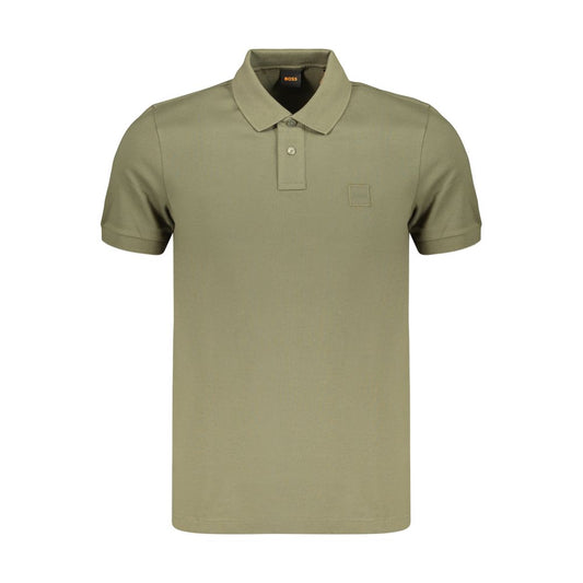 This Polo Shirt by Hugo Boss for men in stretch cotton green presents a flawless silhouette, showcasing flawless detailing and a refined for a truly flawless aesthetic.
