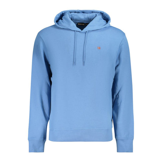 Hooded Sweatshirt Hoodie by Napapijri for men in cotton azzurro showcases a city-ready silhouette, artfully detailed with a signature hooded neckline and for a city-ready finish.