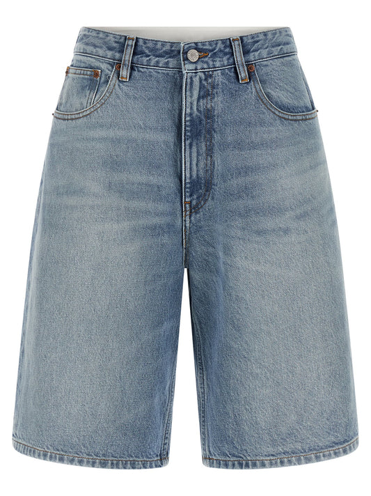 Denim Shorts by MM6 Maison Margiela for women in denim cotton light-blue, white & signature features an stylish with a short and , showcasing an stylish silhouette for a premium, high-fashion look.