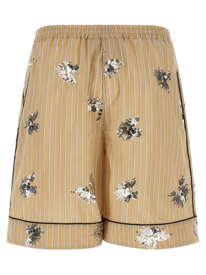LE TWINS Beige Cotton Bermuda Shorts